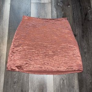 express rose gold mini skirt